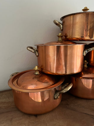 French Copper Pots, Small