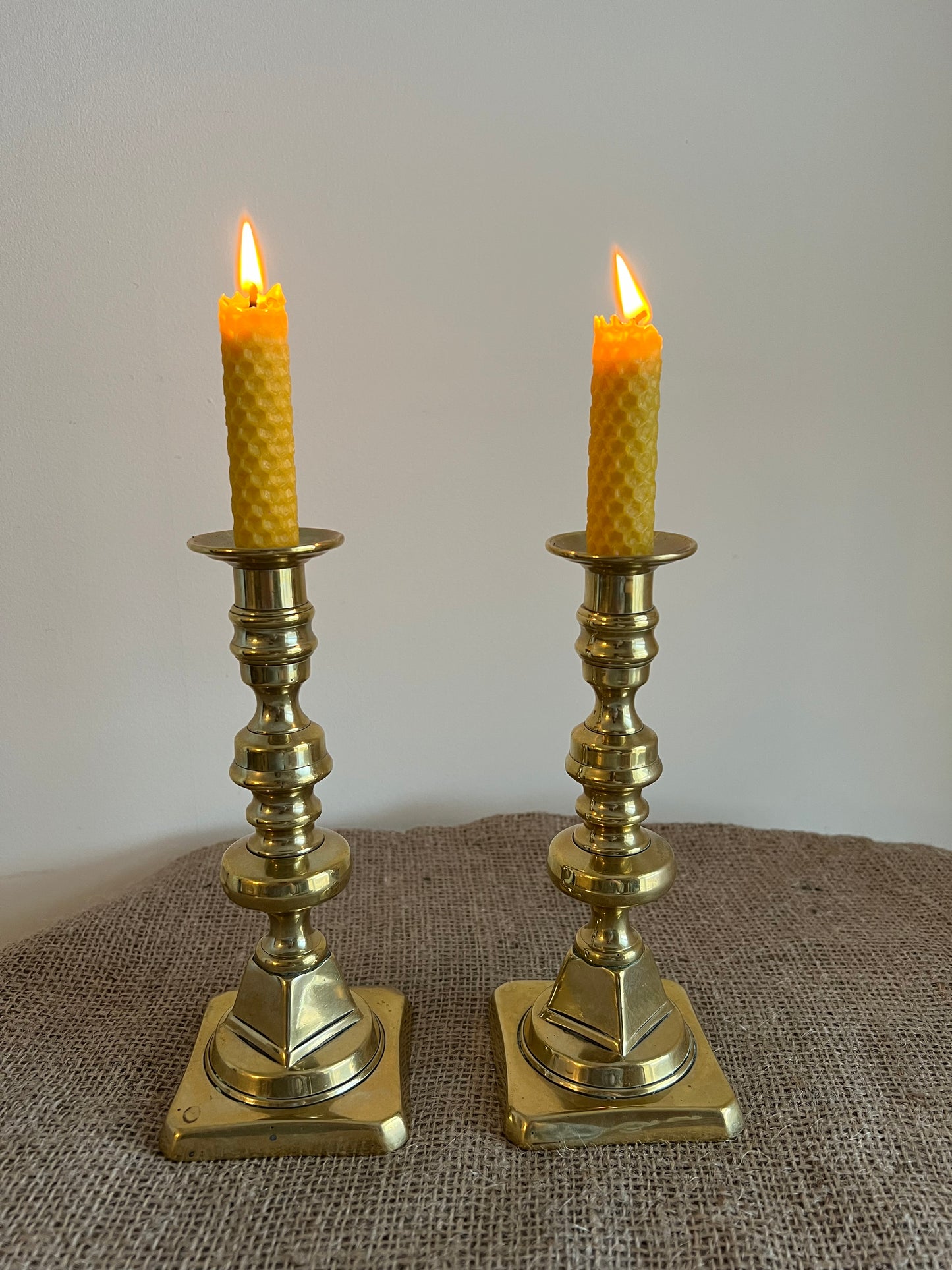 19th Century English Brass Candlesticks