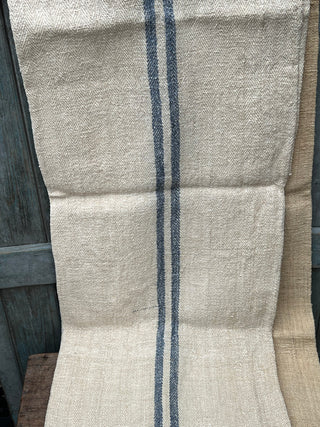 Grain Sack with Traditional Blue Stripes