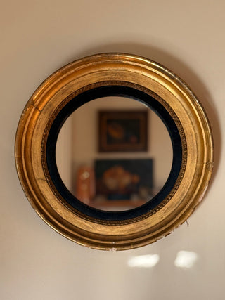 Antique Georgian Giltwood Circular Mirror, 18th Century