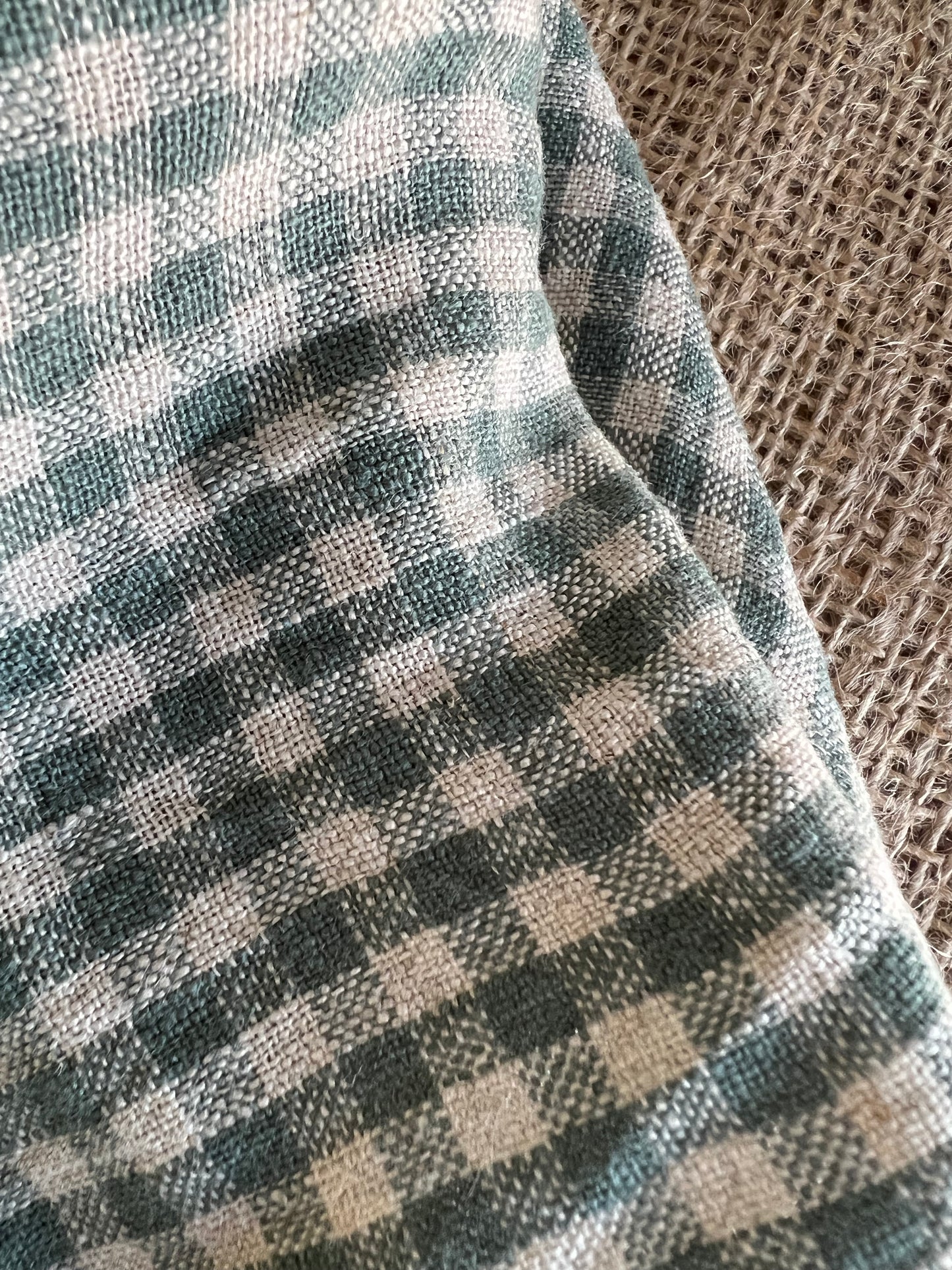 French Check Linen Towel