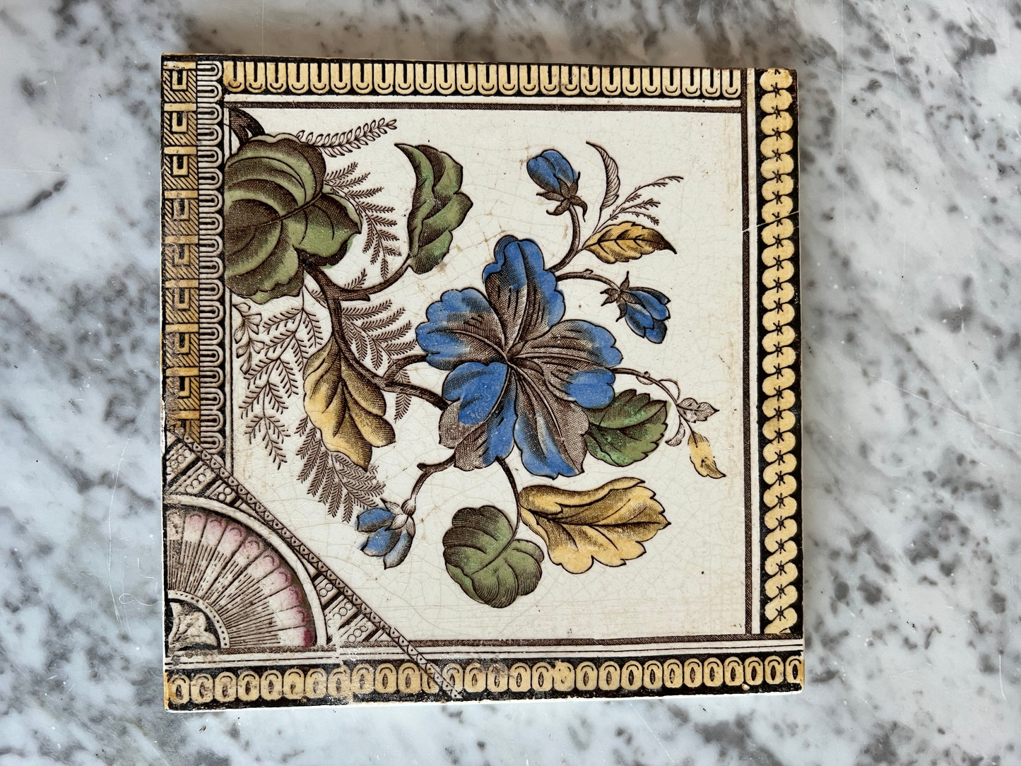 Victorian Hand Painted Tile