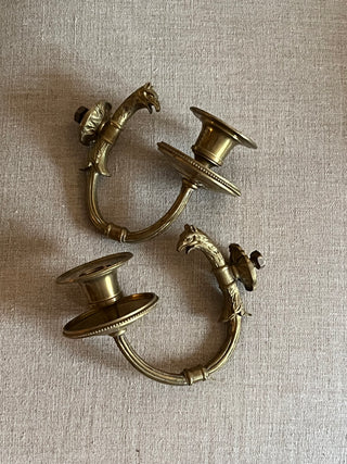 Brass Candle Wall Sconce Set