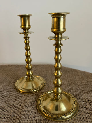 Arts and Crafts Brass Candlesticks