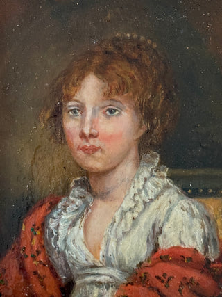 Jeune Femme au Châle Rouge