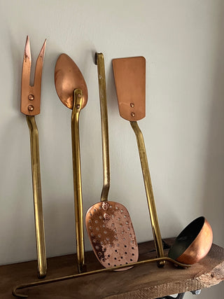 Copper and Brass Utensil Set