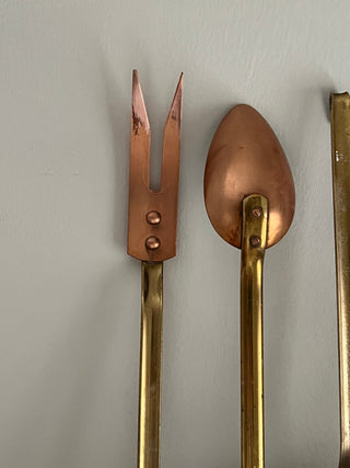 Copper and Brass Utensil Set