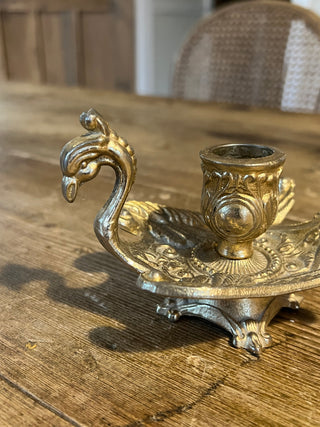 Brass Peacock Candleholder