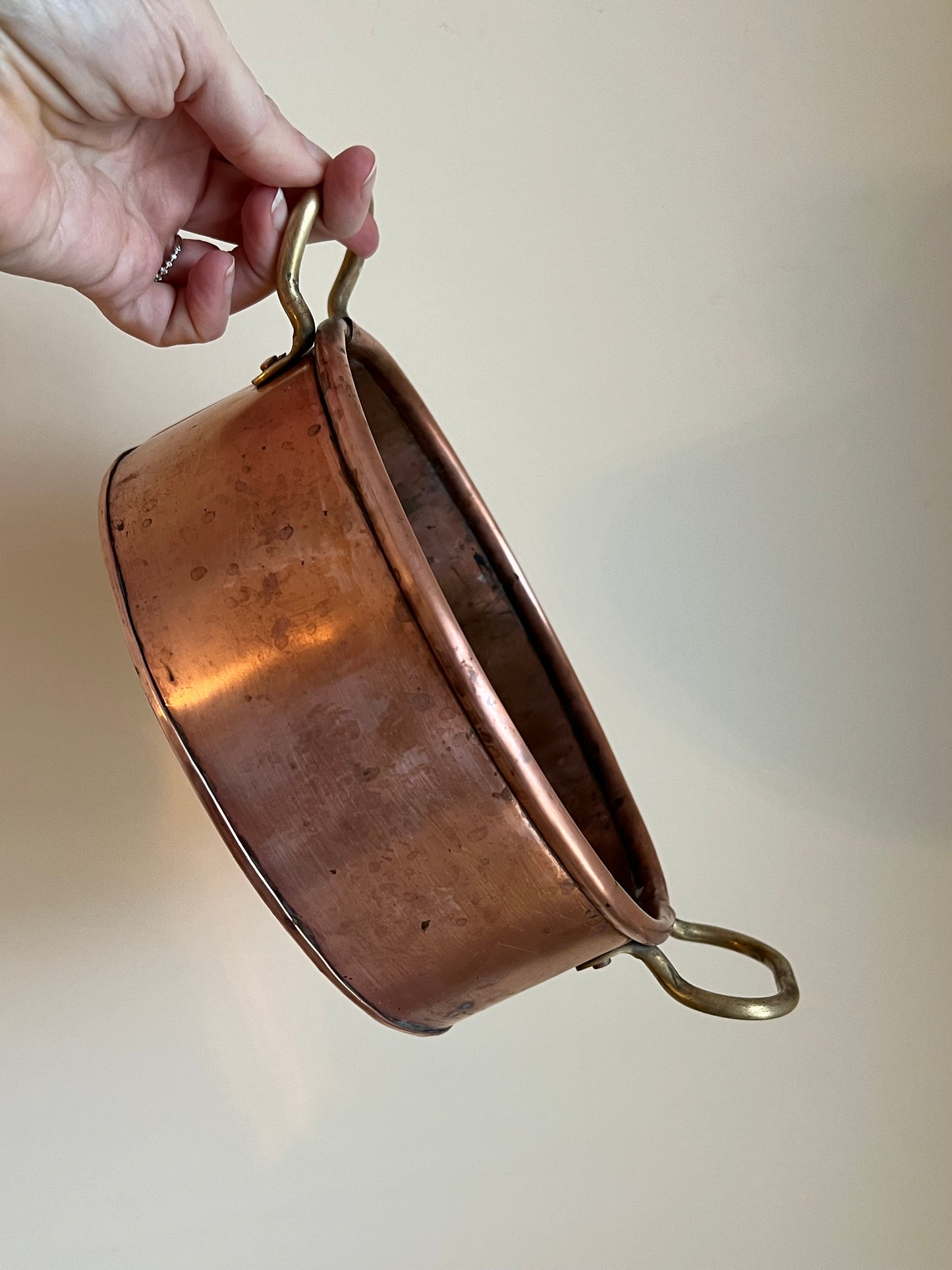 Antique Copper Footed Colander