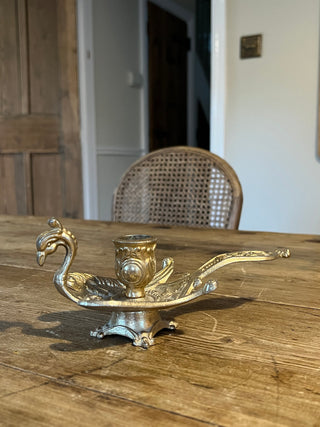 Brass Peacock Candleholder