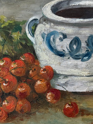 Cerises et pot à confit