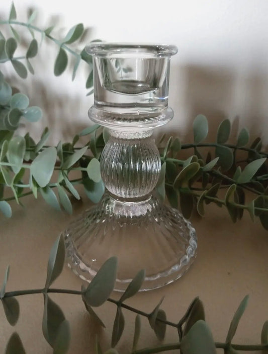 Fluted Glass Candle Stick