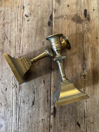 French Solid Brass Candlesticks