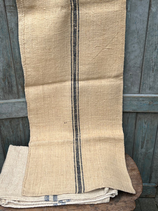 Grain Sack with Traditional Blue Stripes