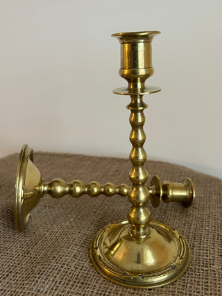 Arts and Crafts Brass Candlesticks