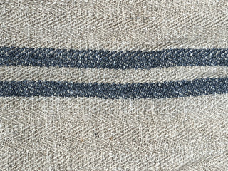 Grain Sack with Traditional Blue Stripes