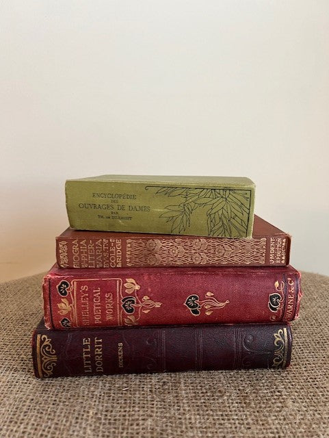 Antique French + English Hardcover Books