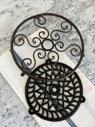 Black Enamel Vintage Trivet