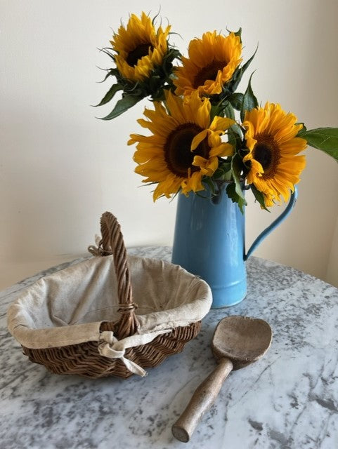 French Handmade Lined Basket