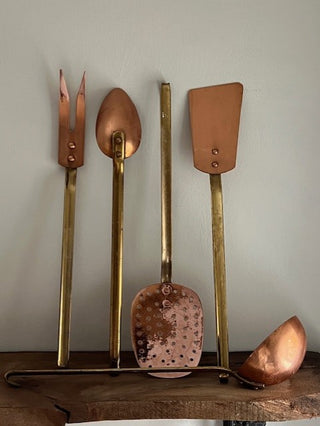 Copper and Brass Utensil Set