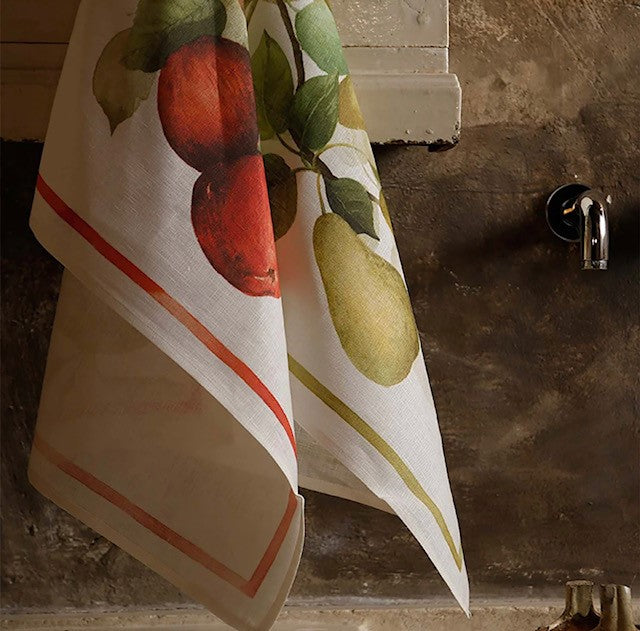 Italian Watercolour Linen Kitchen Towels
