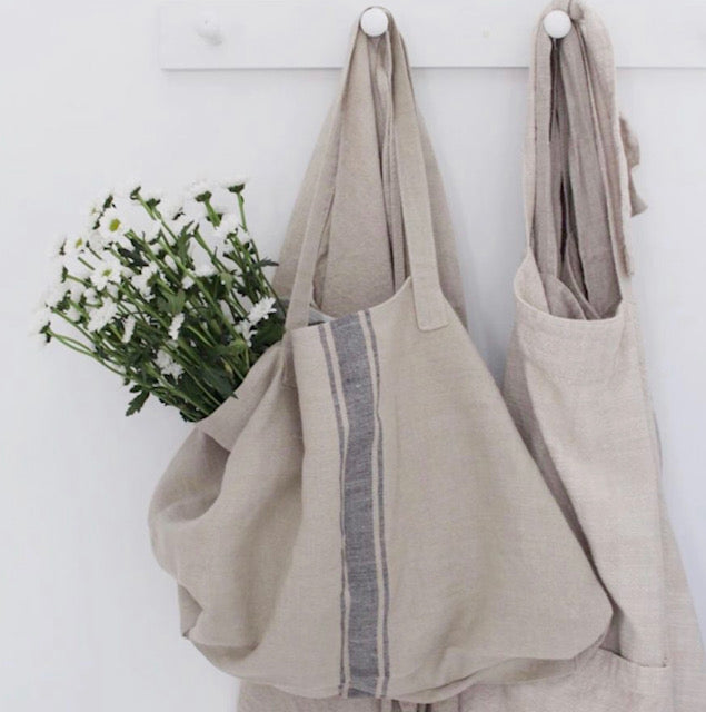 French Stripe Linen Bag