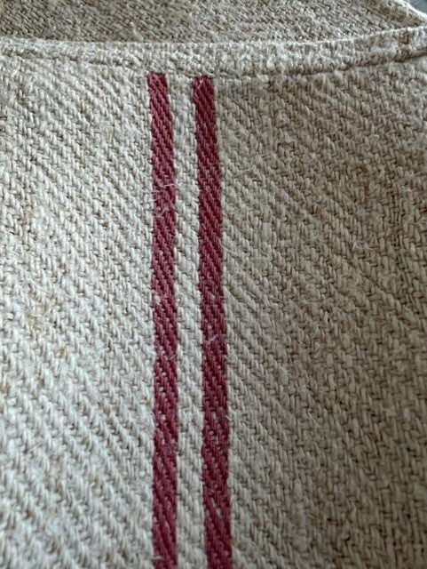 French Grain Sack with Pink Stripes