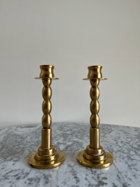 Solid Brass Candle Sticks, Set of 2