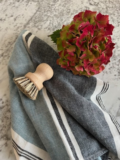 French Linen Trevise Blue Kitchen Towel