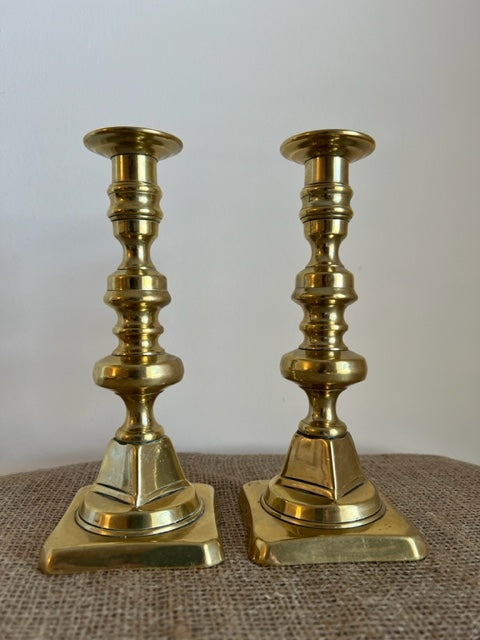 Victorian Brass Candlesticks